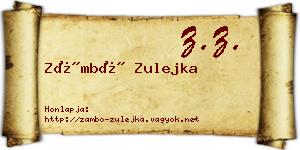 Zámbó Zulejka névjegykártya
